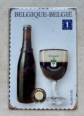WESTVLETEREN TRAPPISTENABTEI BELGISCHES BIER BLECHSCHILD BAR MANN HÖHLE KNEIPE 20x30cm