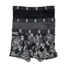 3 x Mens Bonds Super Comfy B For Bonds Black/ Grey Trunks