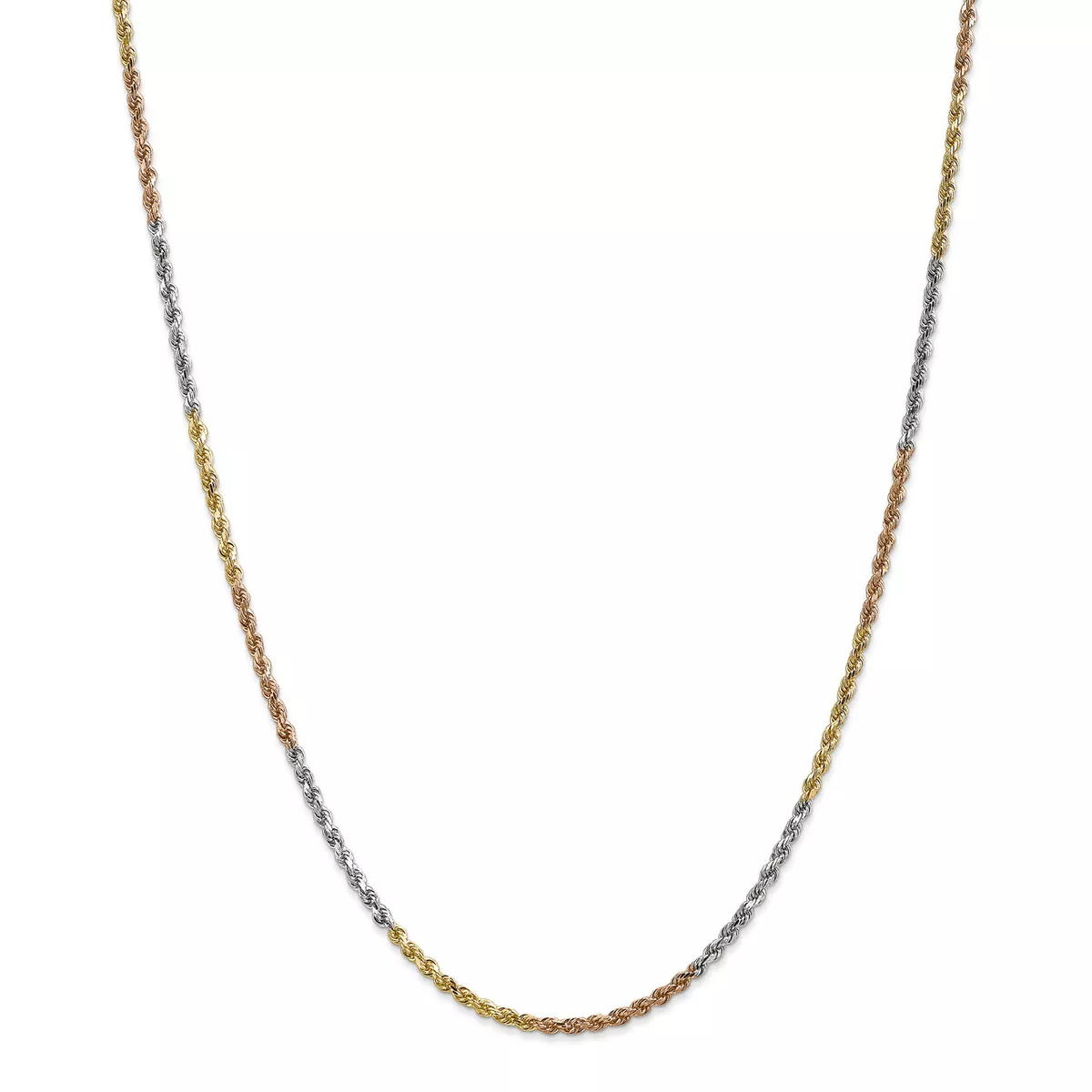 Tri color gold rope chain clearance