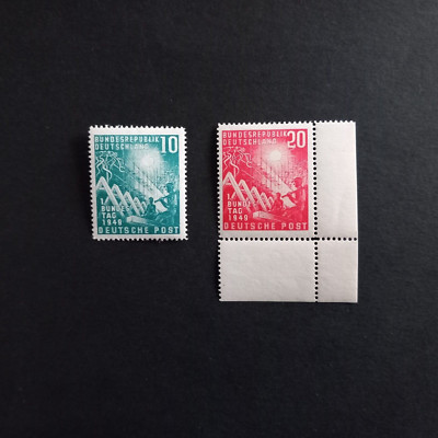 DEUTSCHLAND REP. BUND 1949 / PARLAMENT, SERIE VON 2 UNVOLLSTÄNDIGEN WERTEN POSTFRISCH **
