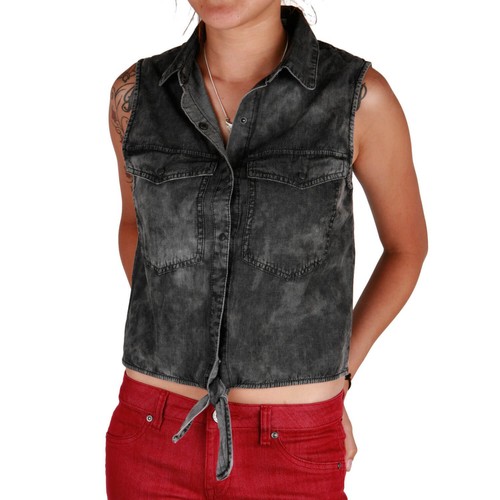 Volcom Damen Weste Sick Muse schwarz - modische Weste in Jeans Optik - Bild 2 von 4