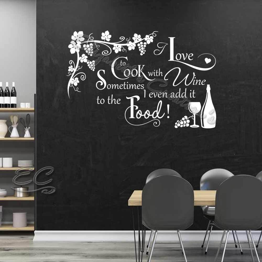 Wandaufkleber „YO COCINO CON VINO“ – Schwarze Deko-Schrift Für Küche & Wohnzimmer