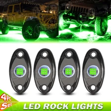 4Pods Green LED Rock Underbody Wheel Lights For Jeep Offroad Truck UTV ATV Boat