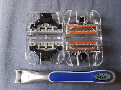 Hochwertige Rasiermesserminen mit drei Klingen für Herren - vier Köpfe. Besser als Gillette!