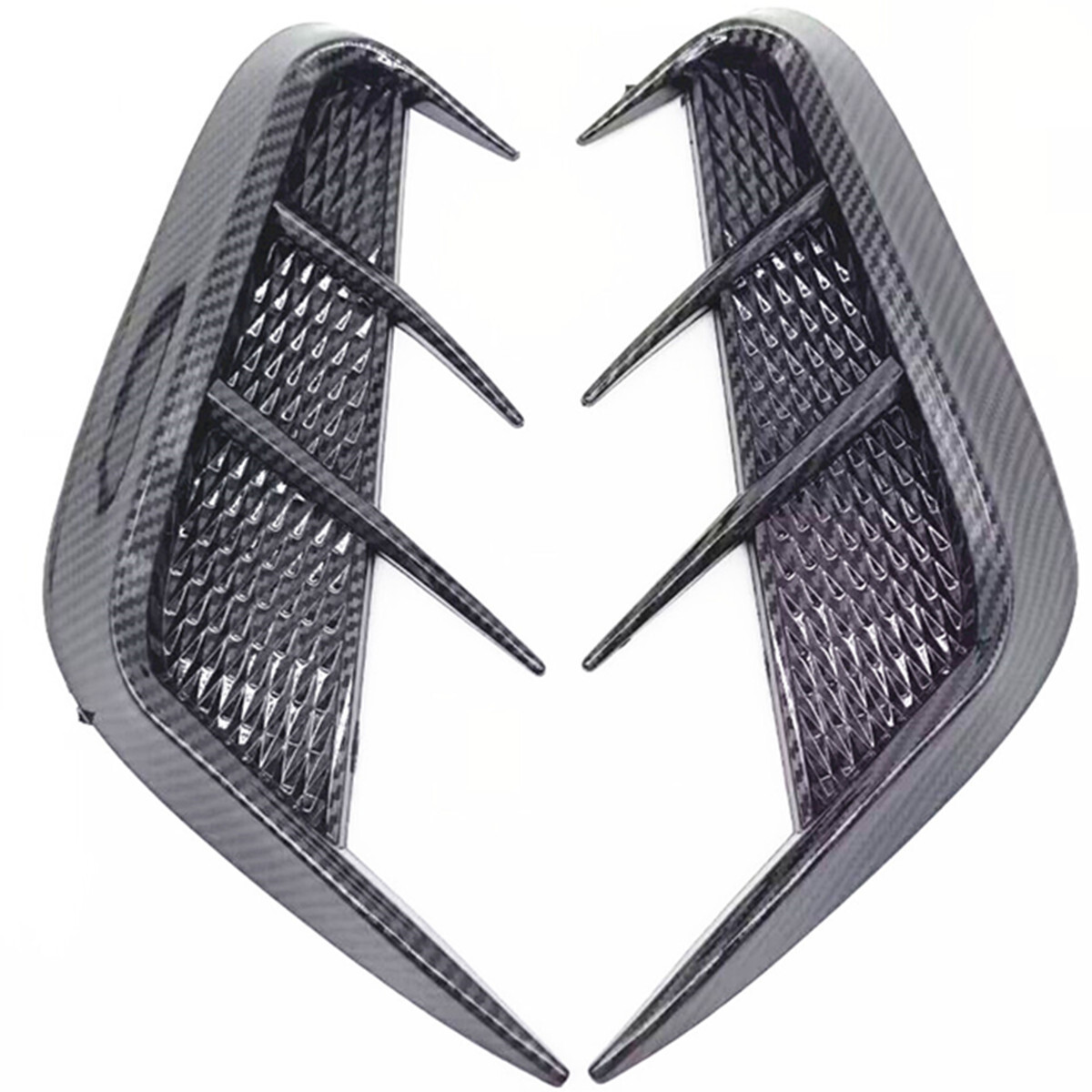 Carbon Fiber Look Side Fender Vent Air Wing Cover Trim Car Exterior Accessories
