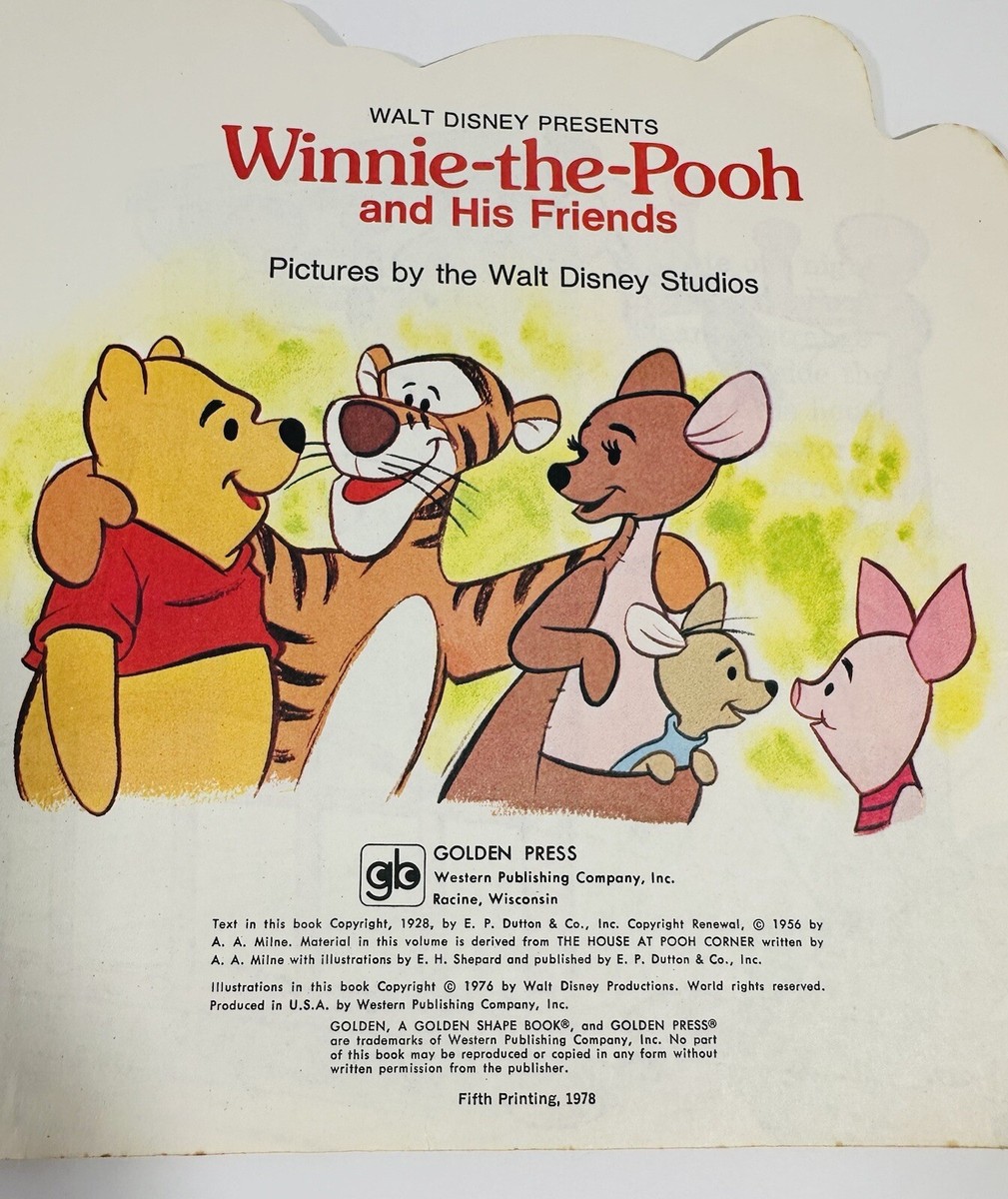 Winnie The Pooh Kids Book 1978 Golden Shape Vintage Tigger
