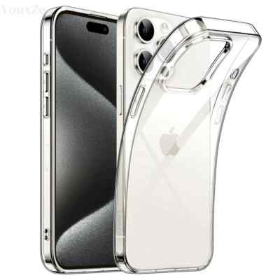 iPhone 16e,iPhone 17 Pro, 17 Pro Max, Air Slim Shockproof Clear Case Protection