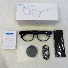 AI Smart Glasses Black Bluetooth SmartGlasses with Accessories & User Manual