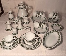 Kaffeeservice Hutchenreuther 49-tlg Weinlaub Konvolut, Espressoservice, grün