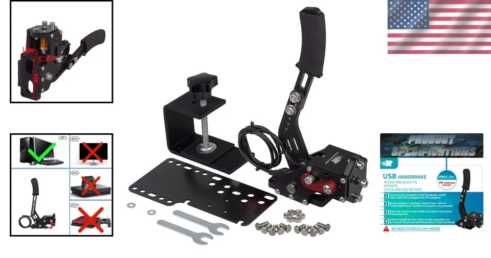 Compact USB Handbrake for Racing Games - Adjustable Height - Image 2 of 4