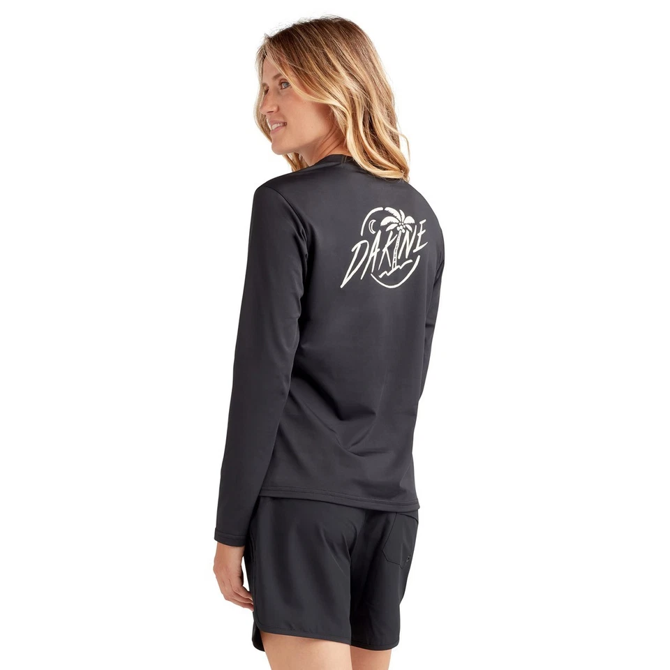 Camisa para mujer Dakine Mission calce suelto manga larga protección contra erupciones mediana negra Foto 2 de 2