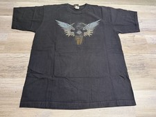 Vintage Harley Davidson Winged Skull Tee XL Black Holoubek Aruba Biker USA Made