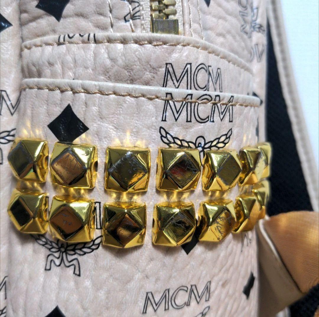 MCM backpack beige studs all-over pattern - image 9