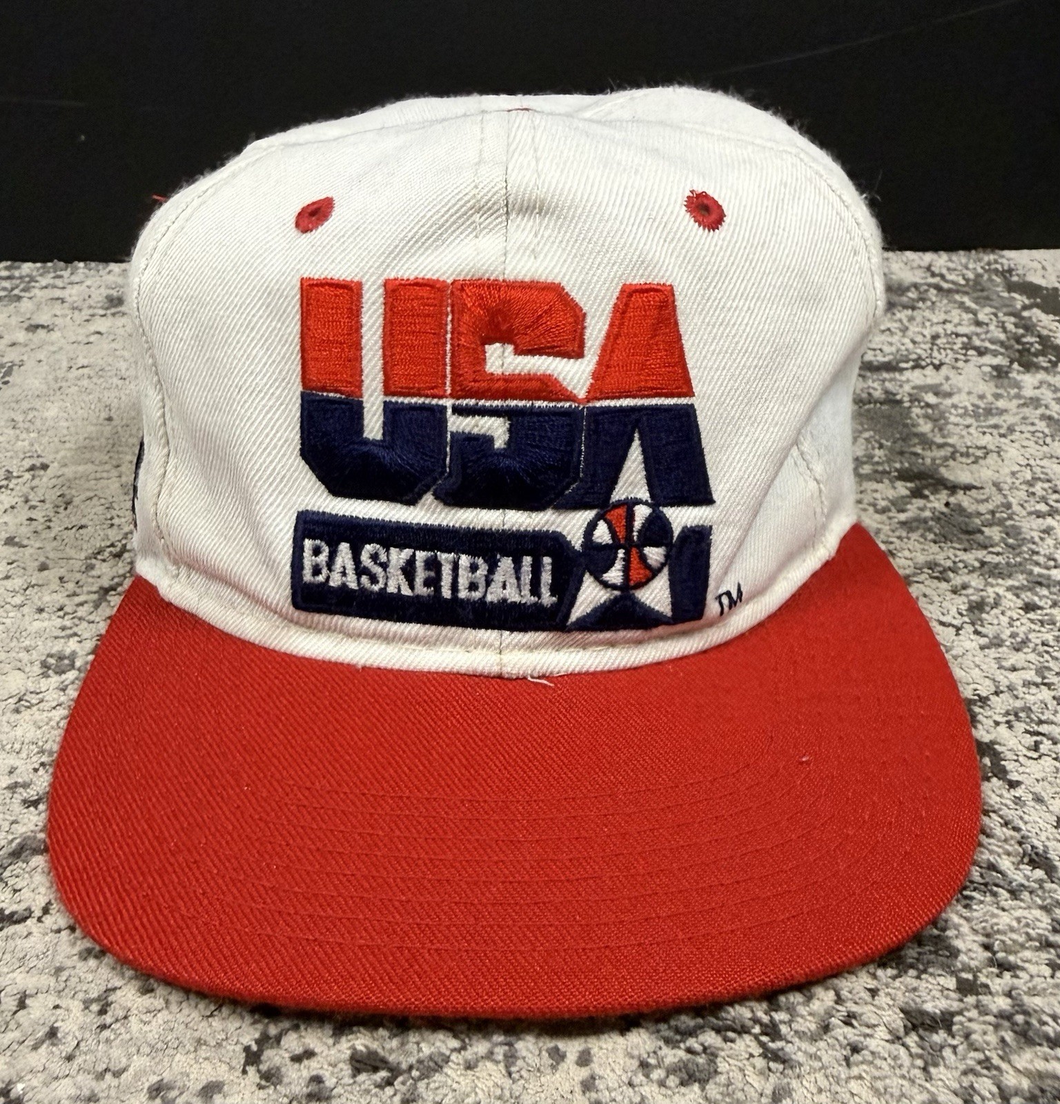 Vintage 90s Sports Specialties USA Basketball Snapback Hat Dream Team Cap