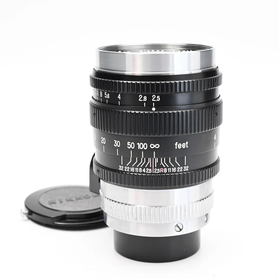 Nikon Nikkor 10,5 см 105 мм f2.5 P.C. Объектив Nippon Kogaku черный Leica M39 #129