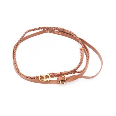 Christian Dior Double Belt B0088UBCW44M85 leather Brown Size 85