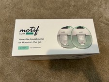 MOTIF AURA GLOW WEARABLE BREAST PUMP 2-PUMPS NEW OPEN BOX BONUS 400 bags