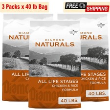 3 Pack Diamond Naturals All Life Stages Chicken Rice Formula Dry Dog Food 40Ib