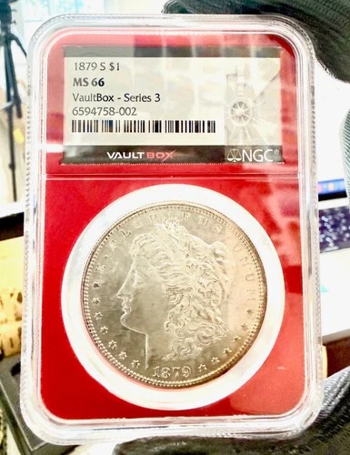 Silver Morgan Dollar, 1 oz 1879-S - In Stock Shipping Now - NGC MS 66