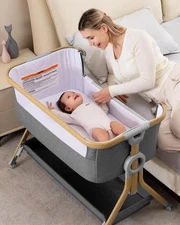 Baby Bassinet Bedside Sleeper for Baby, Baby Crib Bed for Newborn Infant, Bed...