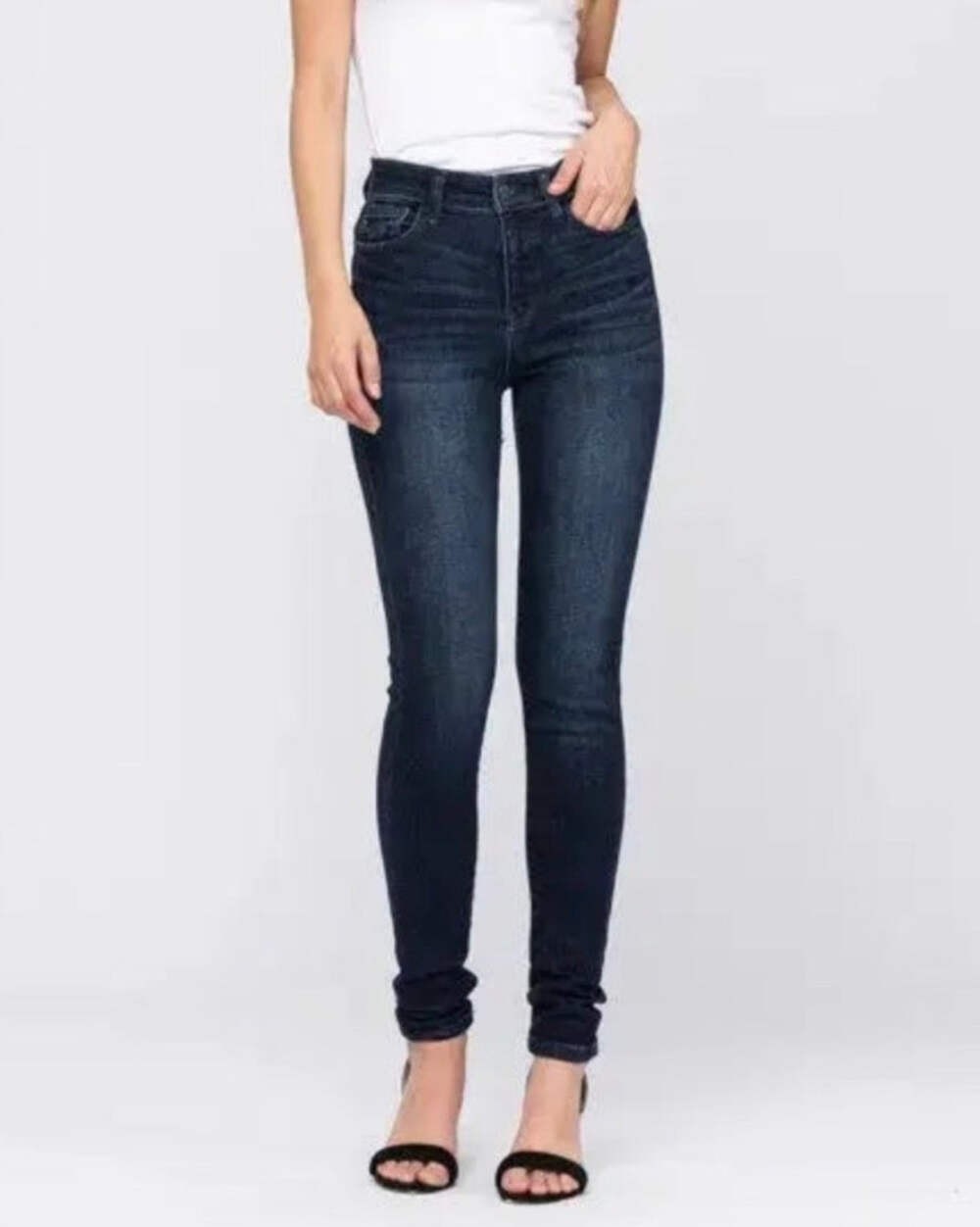 JUDY BLUE Super Dark High Waist Skinny Jeans