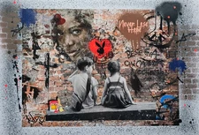 First Love Mr. Brainwash– Original, Signed by TedyZet – Urban Pop Investment Art