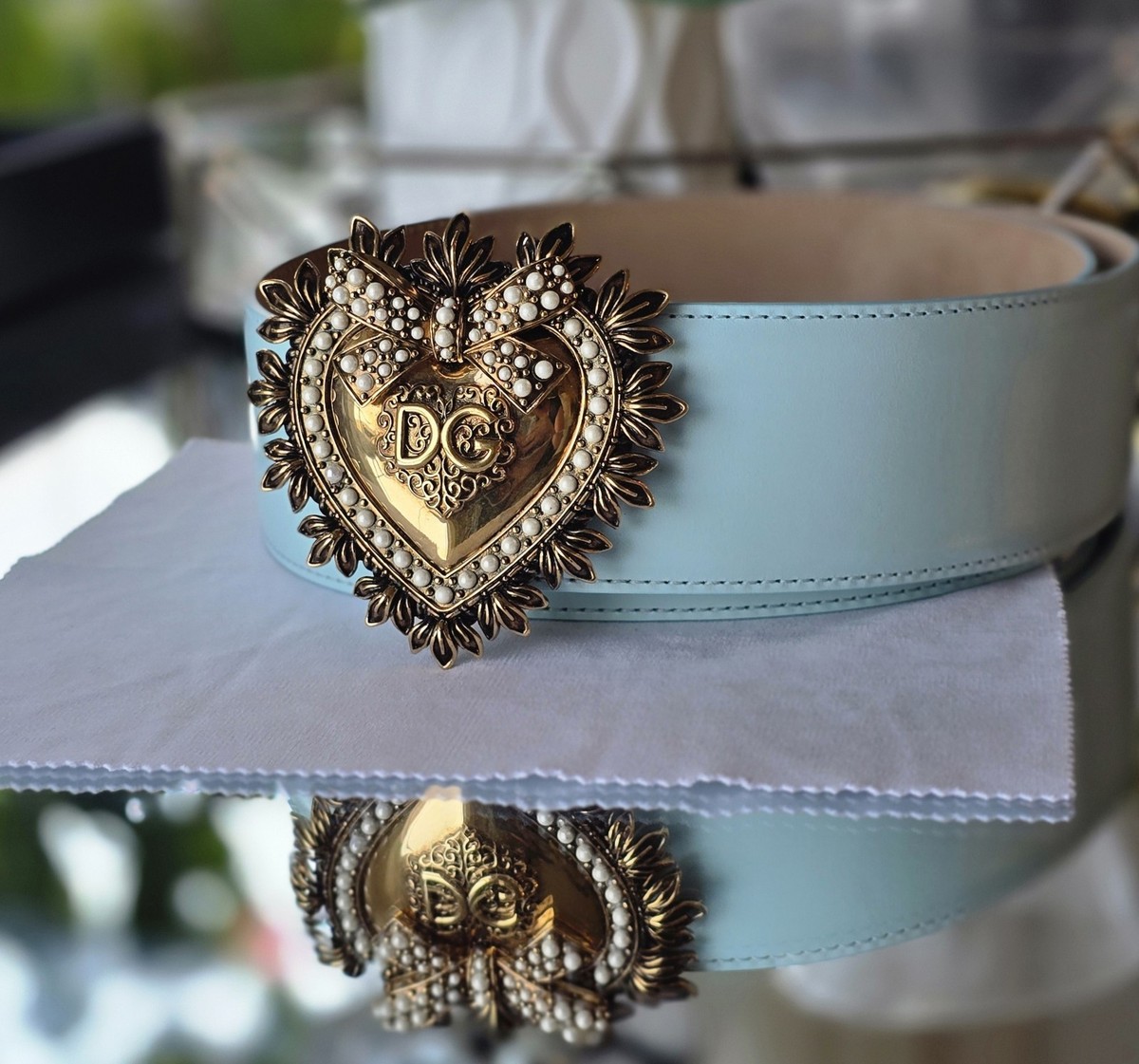 NEW Dolce & Gabbana Devotion Heart Blue Belt $895 SOLD OUT | eBay