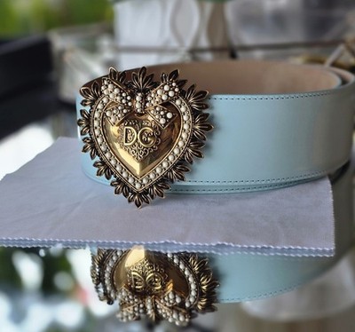 NEW Dolce & Gabbana Devotion Heart Blue Belt $895 SOLD OUT | eBay