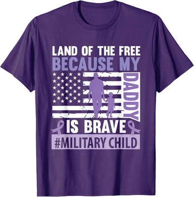 Purple up for Military Kids USA Flag Military Child Month T-Shirt