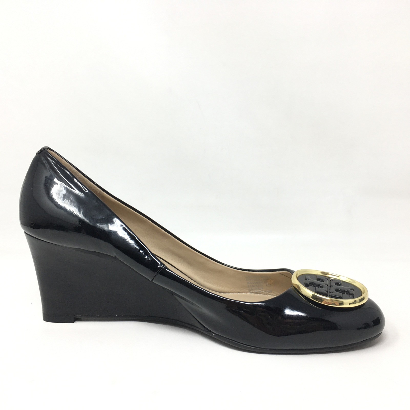 Tory Burch Twiggie Logo Pump Heels Shoes Womens Size 8.5 Black Patent Leather thumbnail 8