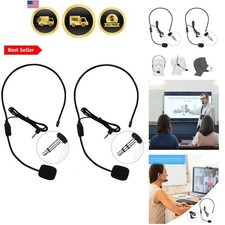Set of 2 Headset Microphone, Flexible Wired Boom for Voice Amplifier,Teachers...