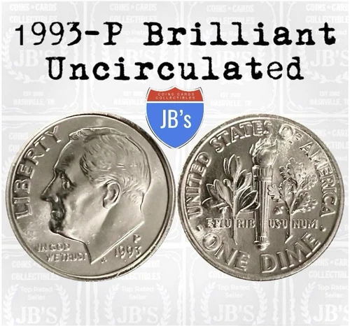 1993-P Roosevelt Dime 10c - BRILLIANT UNCIRCULATED (BU)