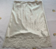 Vintage Slip Skirt With Lace Trim White No Tag