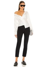 RE/DONE Originals 90s High Rise Ankle Crop Button Fly Jeans in Jet Blue Black 27