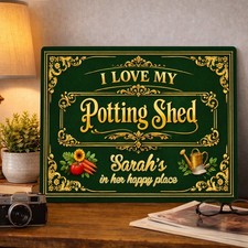 Personalised Potting Shed Metal Wall Sign Custom Gardener Plaque Gift HBS64