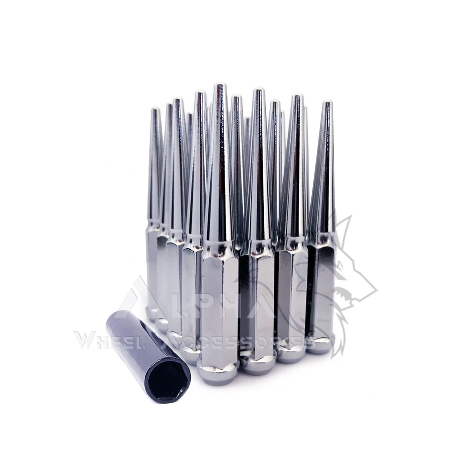 20 хромированных зажимных гаек с шипами 6 дюймов 14x1,5 для 2011-новее Grand Cherokee SRT8 Trackhack - Изображение 2 из 4