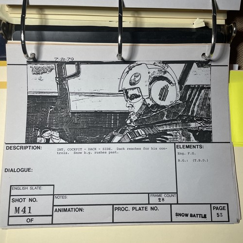 Star wars storyboards Empire Strikes Back movie props Hoth SNOWSPEEDER art X1 - 第 1/15 張圖片