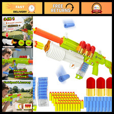 Semi-Auto Foam Dart Blaster Toy, Shell Ejecting, Bonus Launch, Green Color