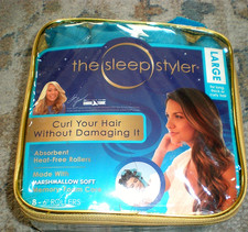 NEW Sleep Styler 8 Large 6 Memory Foam Heat-Free Rollers Wavy Curly Curlers