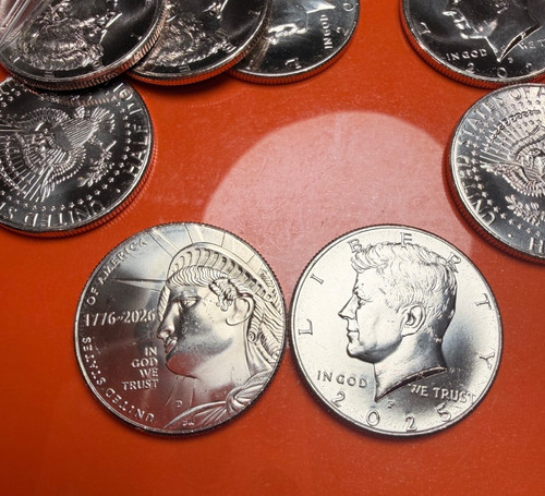 2025 & 2026 Half Dollar Lot (2 Coins) 50C BU from Rolls--Last year of Design