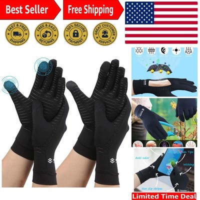 Comfortable Large Copper Arthritis Gloves with Touch Screen for Everyday Relief