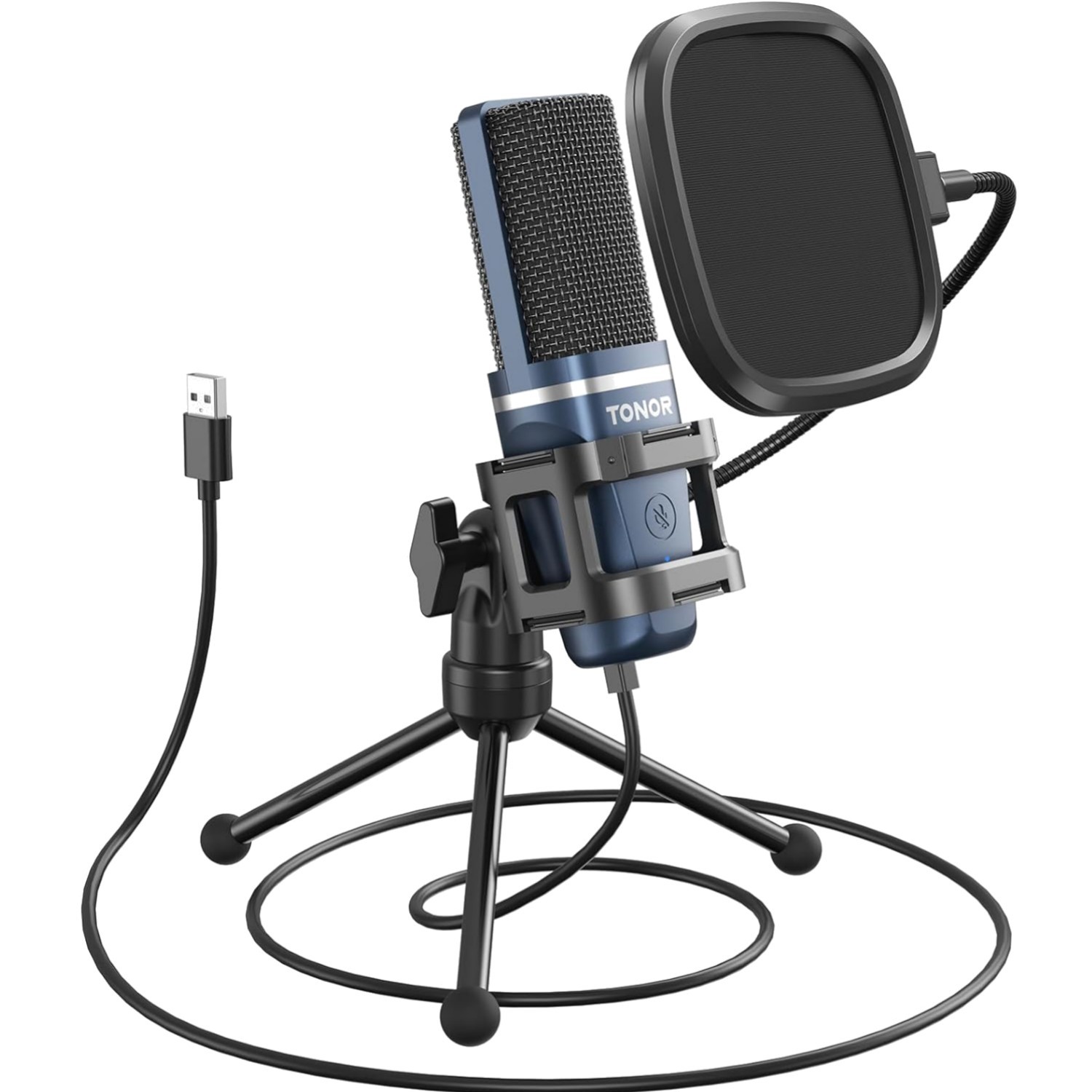 Plug & Play USB Microphone with Foldable Tripod for Clear Streaming - TC-777