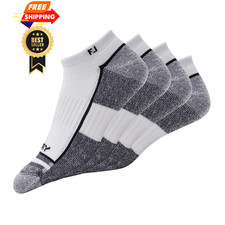 FootJoy Men's ProDry Low Cut 2-Pack Socks, White XL, Fits-Shoe 12-15,