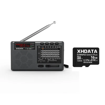 XHDATA D368 Portable Radio Shortwave AM FM SW DSP Stereo MP3 Player w/ TF Card