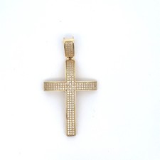 14k Yellow Gold CZ Cross Pendant C31019103 