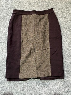 Classiques Entier Skirt Womens Size 6 Black Viscose Wool Blend Knee Length Zip