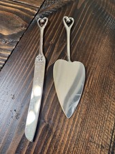 Tri Chrome Heart Knife & Server Set Lillian Rose Wedding Set Cake Knife & Server