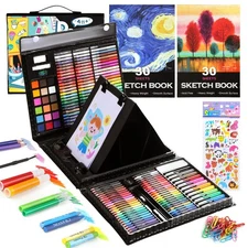 237-Piece Kids Art Set with Double-Sided Easel, Painting Kits for Kids Ages 4...