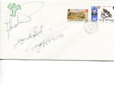 Isle of Man TT 1985 F2 Winners Autographs on envelope, Rutter, Weedon, Padgett