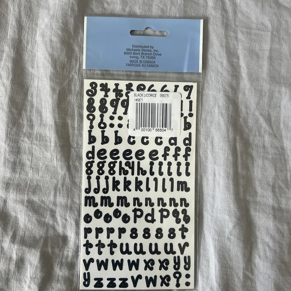 Recuerdos Regaliz Negro #059375 Pegatinas Alfabeto Álbumes de Recortes Pegatinas Foto 2 de 2